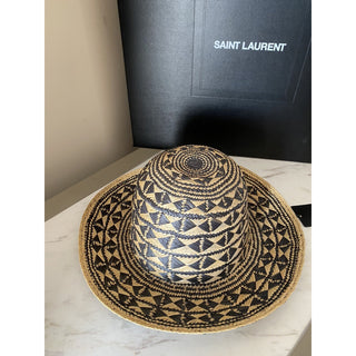 NWT Saint Laurent Maui Hat Beige/Black Size 59 ( XL ) Italy