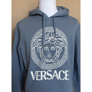 Versace Medusa Print Bluw Cotton Sweatshirt with Hoodie 5XL 1011853 NWT $950