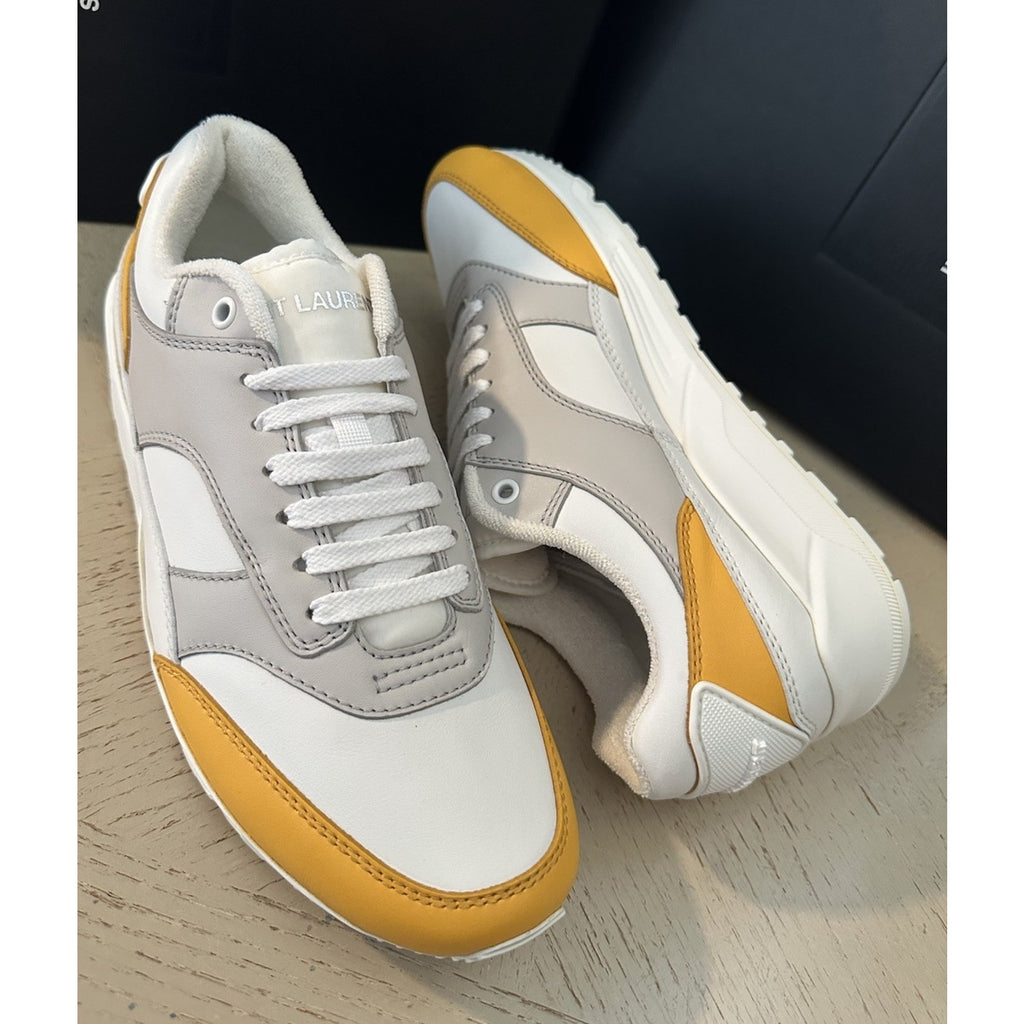 NIB Saint Laurent Leather sneakers White/Gray/Yellow 9.5 US/42.5 Eu 757319