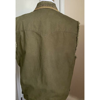 New $2290 Saint Laurent Vest Gilet Kaki/Green L ( 42 US/52 Eu ) Italy