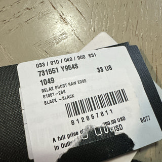 NWT $790 Saint Laurent Men High Rise Jeans Short Pants Black 33 ( Measured 36 )