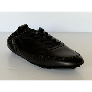 Fendi Fit Leather Low Top Sneakers Black Men 10 US (9 Fendi) IT 7E1799 NIB $950