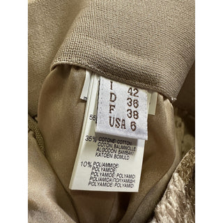 Brunello Cucinelli Striped Sequined Midi Skirt Beige/Multicolor 42/6 New $4195