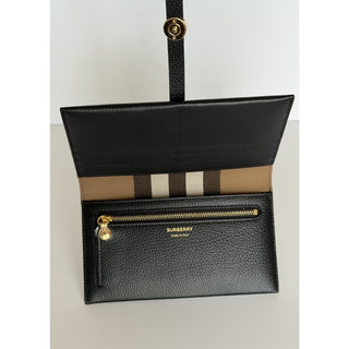 Burberry Ellie Bifold Black Long Leather Wallet 8113146 Made in Italy NWT $925