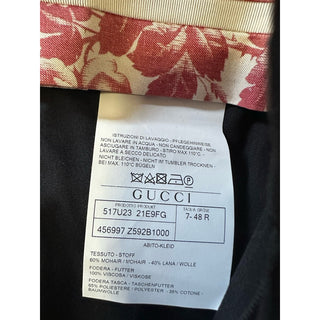 NWT $4980 Gucci Men’s Tuxedo Suit Black Size 38R US/48R Eu Italy