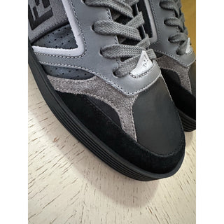 NIB $830 Fendi Men Mixed-Media Low-Top Sneakers Black/Gray 8 US/7 Fendi Italy