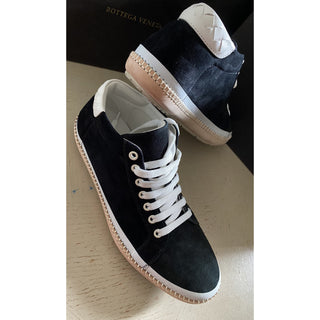 NIB $830 Bottega Veneta Men Suet/Leather Sneaker Shoes Black 7.5 US/40.5 Eu