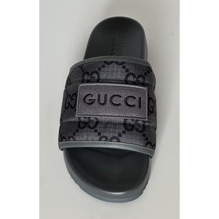 Gucci Men’s Ripstop GG Gray/Black Sandals 7.5 US (Gucci 7) 771466 NIB