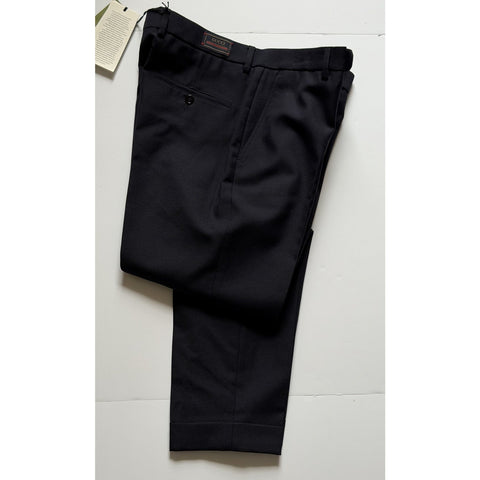 Gucci Wool Twill Pleated Trousers Dark Navy Men 34 US (IT 50) 770255 NWT $1150