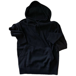 NWT $2490 ZEGNA Cashmere Hoodie Sweater Pullover Black 54 Eu ( XL ) Italy