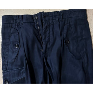 NWT $875 Giorgio Armani Men Linen/Cotton Jogging Cargo Pants Navy 36 US/52 Eu