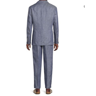 NWT $4995 BRUNELLO CUCINELLI Linen Classic-Fit Suit DENIM BLUE 42R US/52R Eu