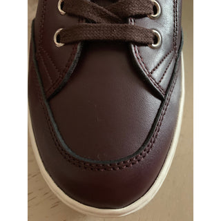 New $650 Bally Men Oldani Leather High-Top Sneakers Color Merlot 8 US Italy