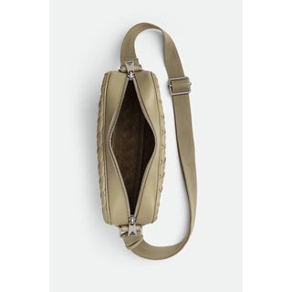 Bottega Veneta Intrecciato Leather Crossbody Bag Taupe 710048 Italy NWT $2500