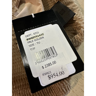 New $2385 GIVENCHY Flared Hem Organza Top Color: PALE GOLDEN One Size Italy