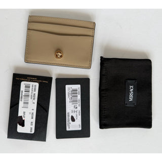 Versace Medusa Head Brown Calf Leather Card Case Wallet 1013363 Italy NIB