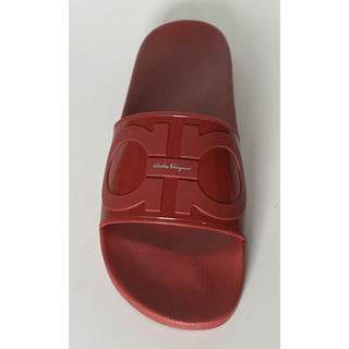 NIB Salvatore Ferragamo Groove Men's Rubber Slide Sandals Red 13 US 0751899 IT