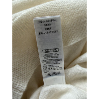 Burberry Violeta 100% Cashmere V-Neck Sweater Vanilla Medium 8099156 NWT $1150