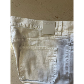 ZEGNA Denim Slim Fit Pants Jeans Ivory Size 38/54 New