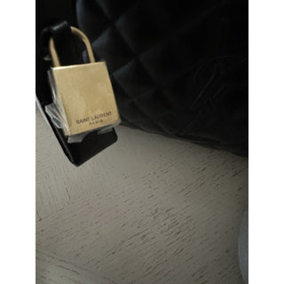 New $4900 Saint Laurent YSL Print TRAVEL BAG IN QUILTED LEATHER Black 736009