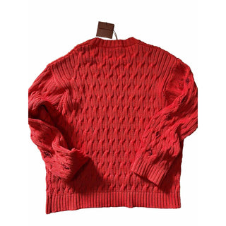 Loro Piana Women Valencia Cabled Cotton Sweater Orange Size XS Italy New $3350