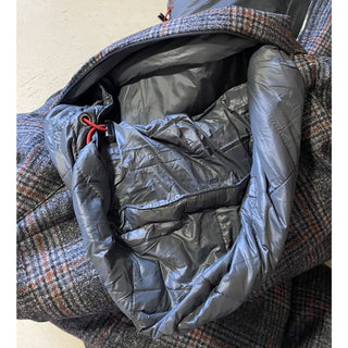 New $3250 Isaia Glen Plaid Puffer Jacket Vest Coat Charcoal 42 US/52 Eu Italy