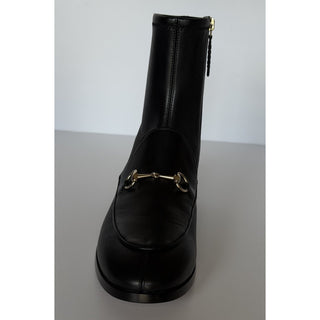 Gucci Women's Leather Horsebit Black Ankle Boots 9 US (39 Euro) IT 831013 NIB