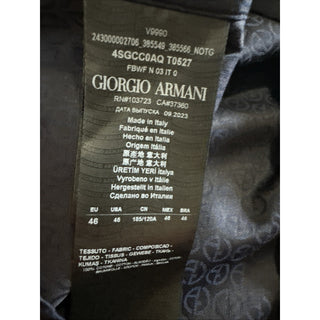 Giorgio Armani Men Logo Print Dress Shirt Navy Size 46/18.5 New $1195 Italy