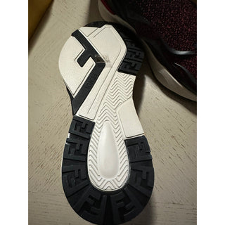NIB $1050 Fendi Men Flow Knit Low Top Sneakers Rubin/Black 10 US/9 UK