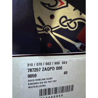 New $1300 Gucci Men’s Double G Bandana Print Shirt Blue/Red/White Size 46/S