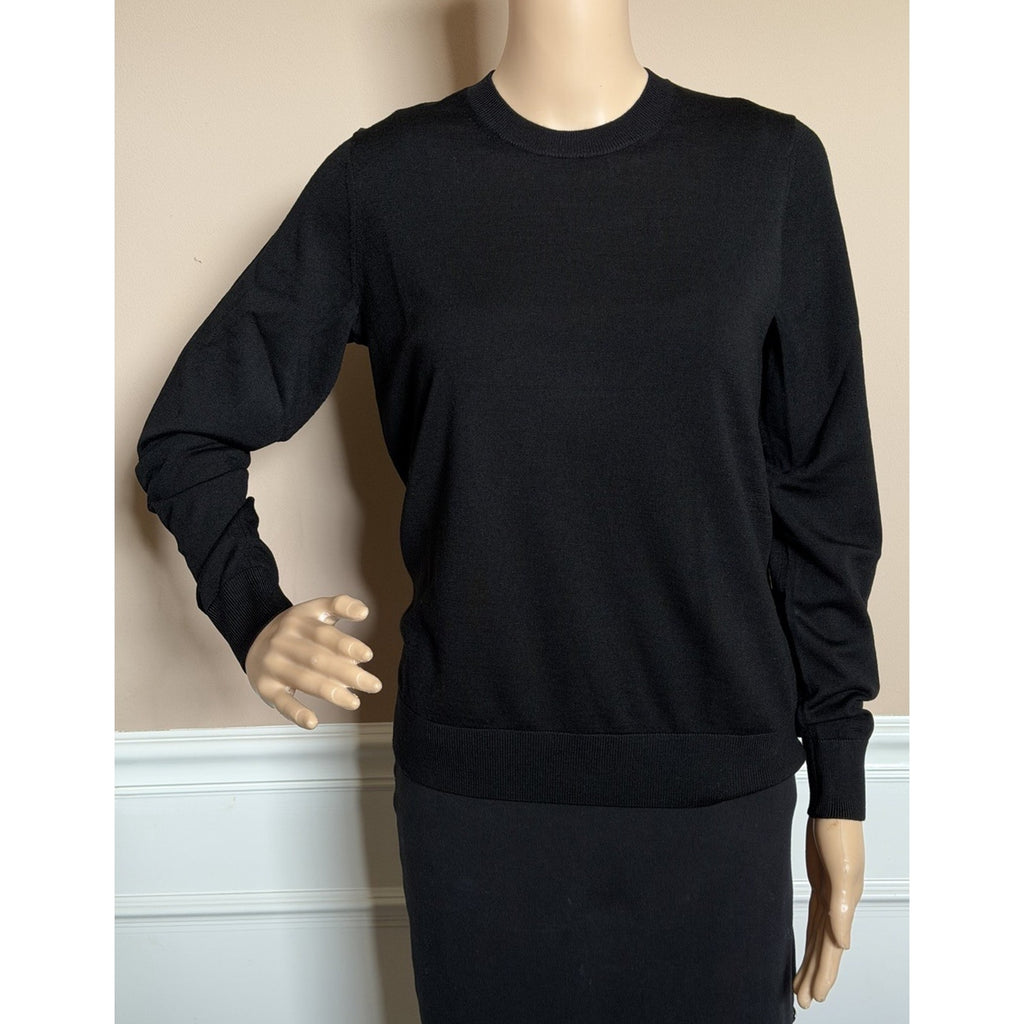 Burberry Lea 100% Wool Black Sweater Large 8091166 NWT $915