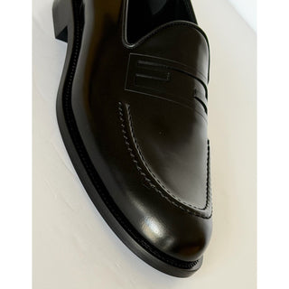Fendi FF Penny Loafers Black Calf Leather Men 11 US (10 Fendi) 7D1645 NIB $1050
