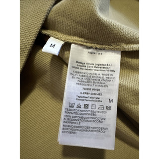 Bottega Veneta Men Cotton Piquet Polo Shirt White/Yellow/Brown Size M New $700