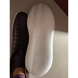 New $650 Bally Men Oldani Leather High-Top Sneakers Color Merlot 8 US Italy