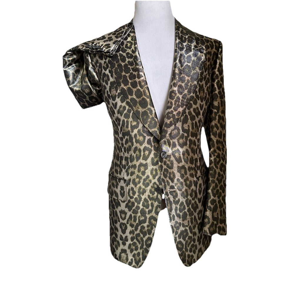 NWT $5550 TOM FORD Men Sport Coat Jacket Blazer Leopard Brown 42 US/52 E