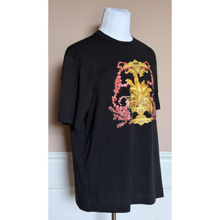 Versace Barocco Palm T-Shirt Black Gold Men XL 1014427 1A17524 NWT