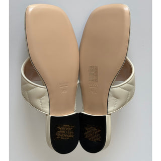 Copied - Gucci GG Marmont Padded White Leather Thong Sandals 6.5 US (36.5 Eu) 776948 NIB