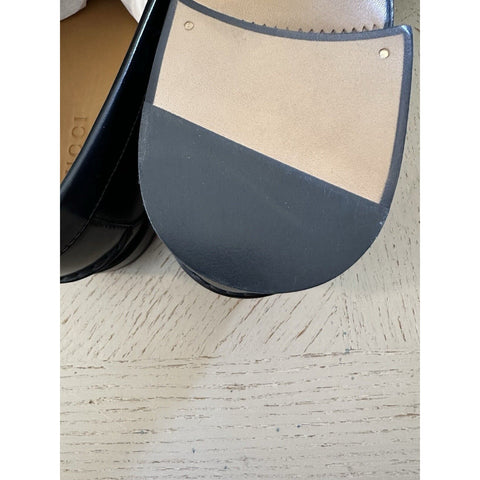 Gucci Mens GG Logo Leather Loafers Shoes Black/Beige 13.5 US/13 UK New 673817