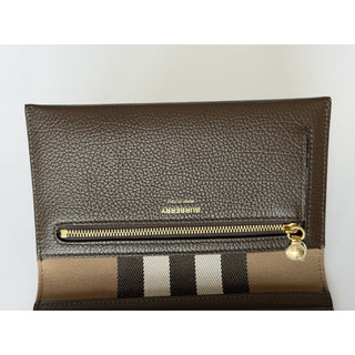 Burberry Ellie Bifold Ebony Brown Long Leather Wallet 8113147 Italy NWT $925