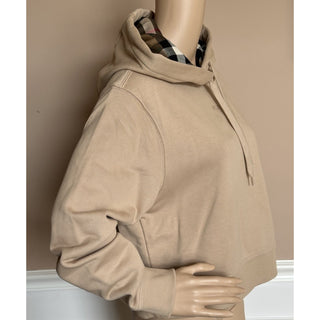 Burberry Talley Checked Sweatshirt with Hoodie Soft Fawn XL 8084392 NWT $760