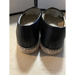 New Gucci Men Leather Espadrille Shoes Black 8 US/7 UK