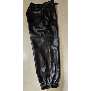 New $4700 Gucci Men Leather Jogging Pants Black Size 50 Eu/34 US 738235