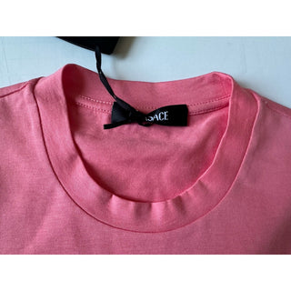 Versace Medusa Rhinestone Pink Cotton Jersey T-Shirt 4(40) 1010069 NWT $750