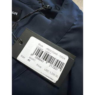 Giorgio Armani Men Dress Shirt Navy Size 43/17 New $1295 Italy