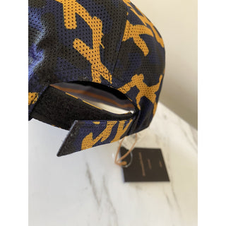 NWT Ermenegildo Zegna Couture Crest Embossed Baseball Hat Navy Size S Italy
