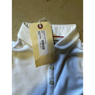 NWT Thom Browne Men's Solid Long Sleeve Slim Fit Polo Shirt White Size 1 ( XS )