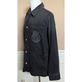 Versace Medusa Men’s Denim Stone Gray Jacket 40 US (50 Euro) 1014413 NWT $1750