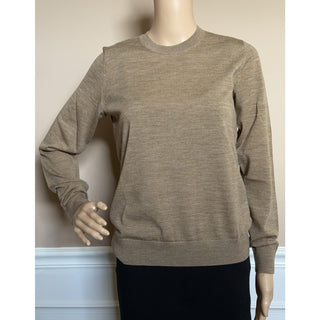 Burberry Lea 100% Wool Camel Melange Sweater Medium 8112090 NWT $915