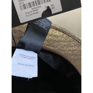 NWT $895 Saint Laurent Men Lane Felt Fedora Hat Gold Size M Italy