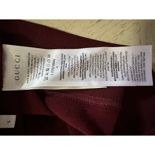 New $1550 Gucci Men Brushed Cotton Jersey Hooded Sweatshirt Burgundy Size L